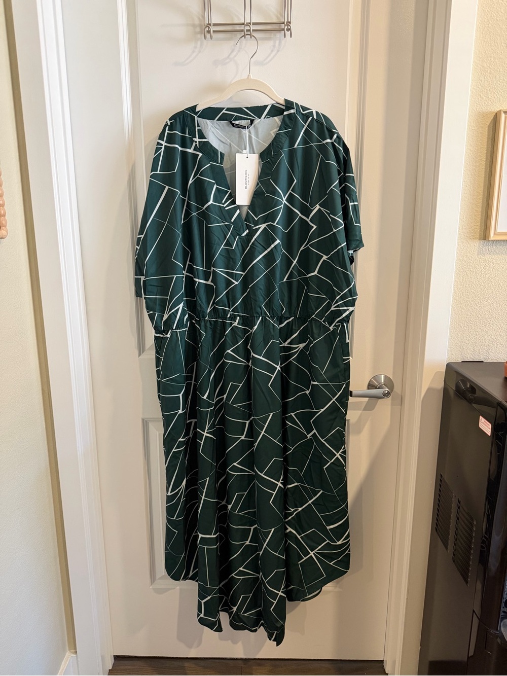 BloomChic Emerald Green Geometric Maxi Dress NWT Size 26
